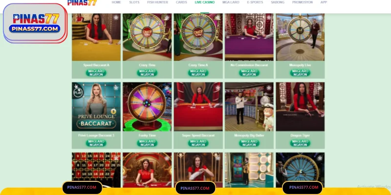 Ang mga bentahe ng paglahok sa Live Casino sa site na ito
