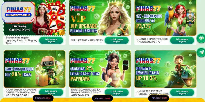 Mekanismo ng mga Bonus at Promosyon PINAS77